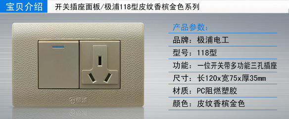 【墙壁插座 带一位开关插座 118型精品插座 双控插座】价格,厂家,图片,固定插座,陈继平-